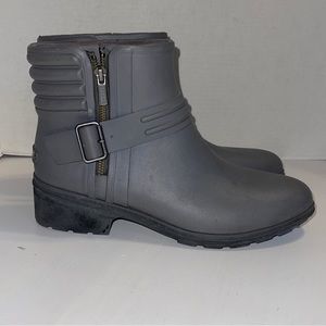 Sperry Women's Round Toe Fall Moto Aerial Beck Rain Boots Gray Silver Size 11